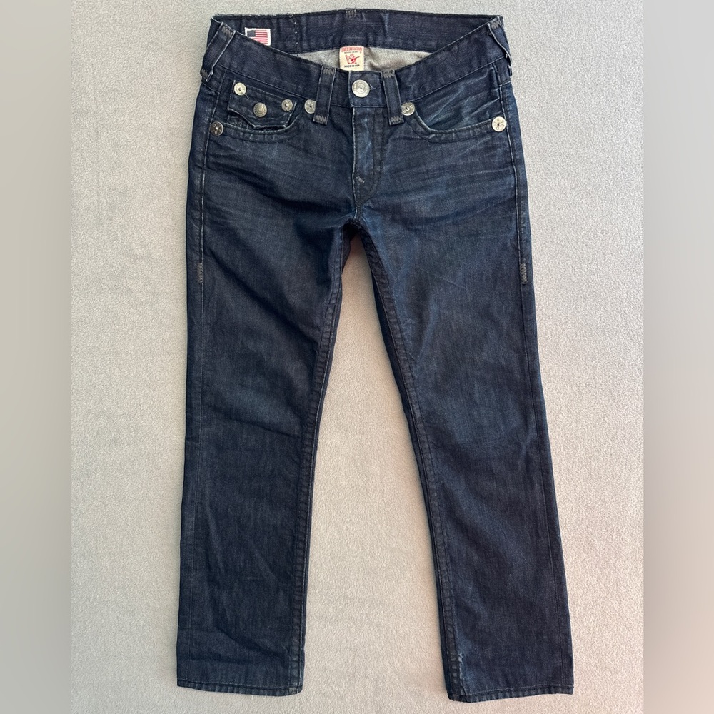 True Religion Ricky Super T Jeans 31x34 Mens Blue Bootcut Big Stitch Made In USA